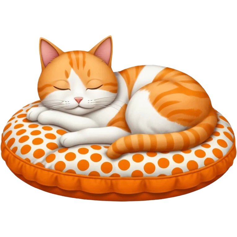 a lazy cat sleeping on a cusion emoji