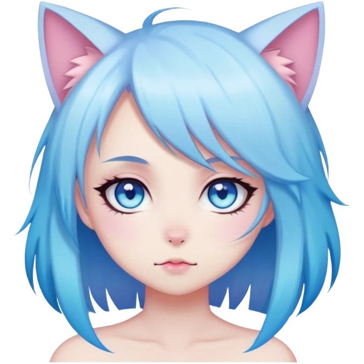 Gorgeous Cute Edgy Kawaii Pastel Gradient Beautiful Anime Emo CatLady blueyes emoji
