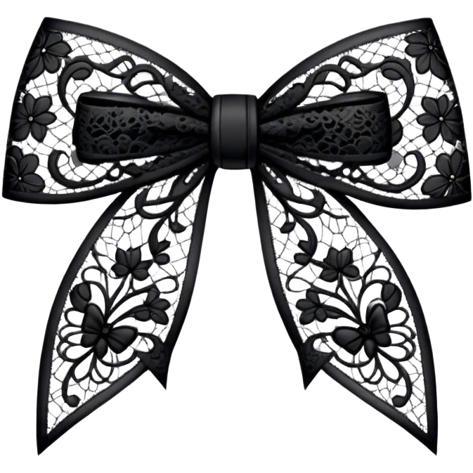 black lace bow with black lace emoji