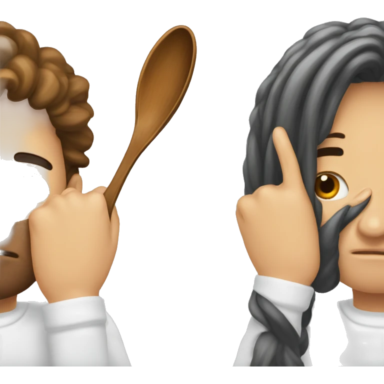 facepalm emoji but instead of hand spoon on face emoji