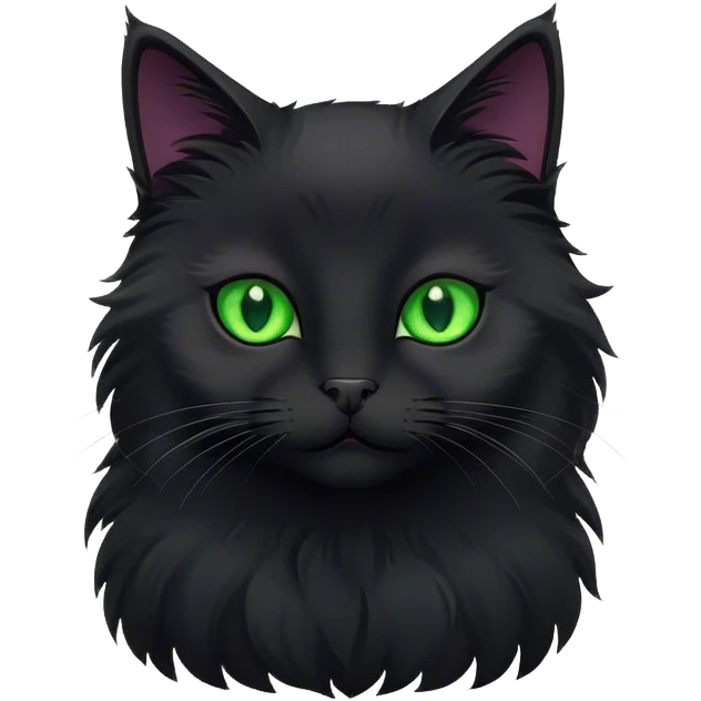 Gato preto fofo de olho verde  emoji