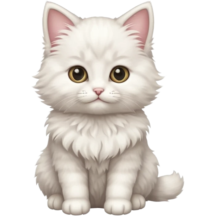 a sitting fluffy kitten  emoji