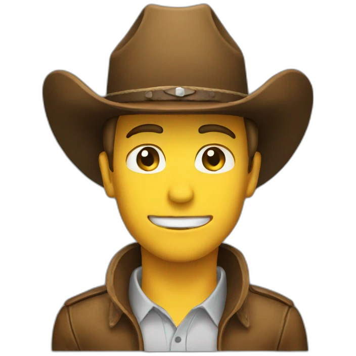 an empty cowboy hat doing a salute emoji