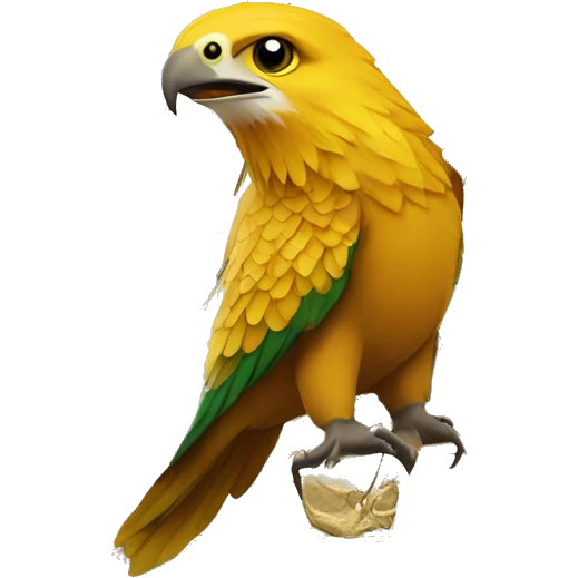 Un águila dorada, en una moneda triangular sin puntas emoji