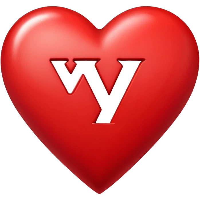 Heart with the letter Y inside  emoji