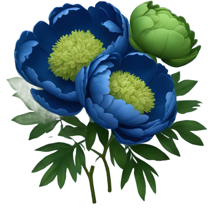 dark blue peony bouquet emoji