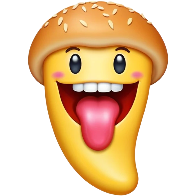Delicious food emoji with tongue licking lips for 'Yummy' song emoji