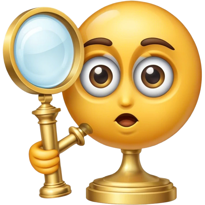 trophy with eyes and a magnifying glass emoji