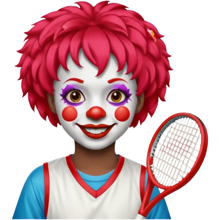 tennis player black clown child emoji