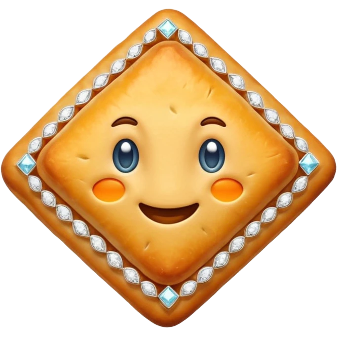 pastelito de batata, diamond-shaped, crispy edges, orange center, shiny glaze emoji