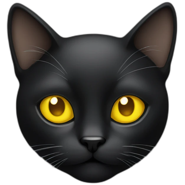Black cat face with yellow eyes emoji