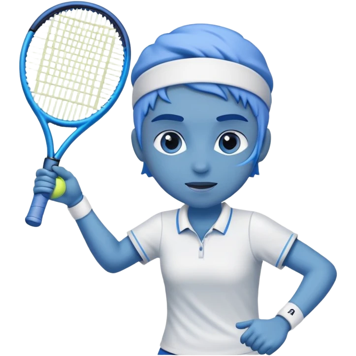 Blue gratin playing tennis emoji