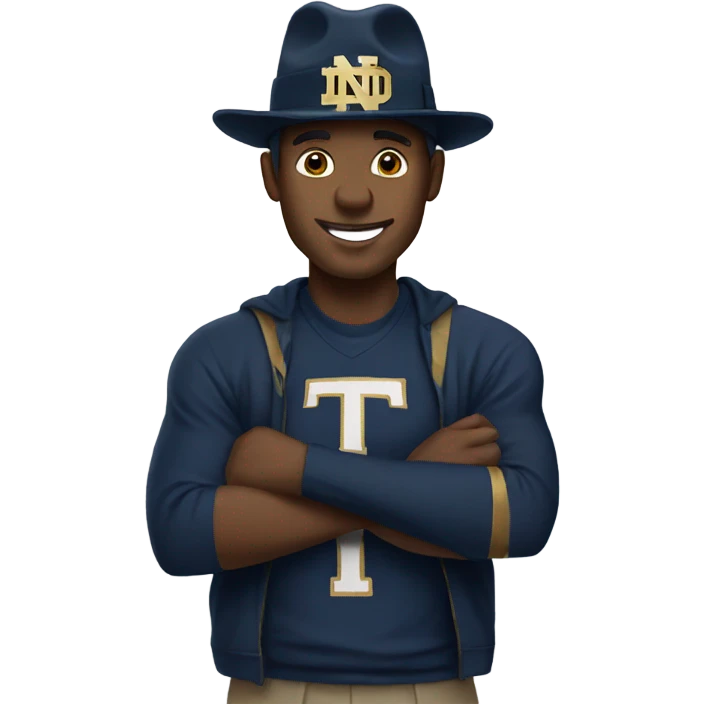 Man wearing notre dame hat  emoji