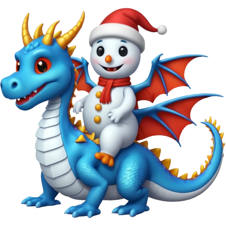 snowman riding a dragon emoji