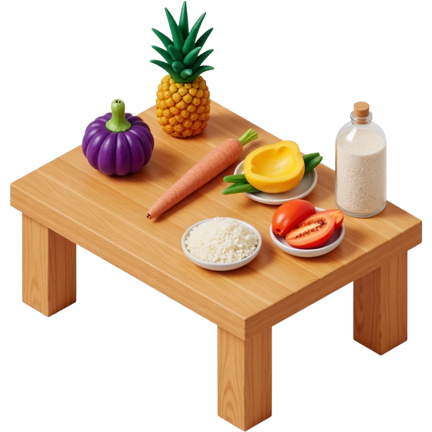 ingridients on the kitchen table emoji