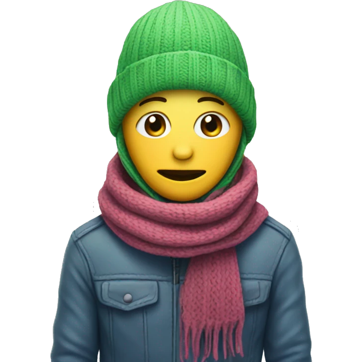 alien wearing a beanie and scarf emoji