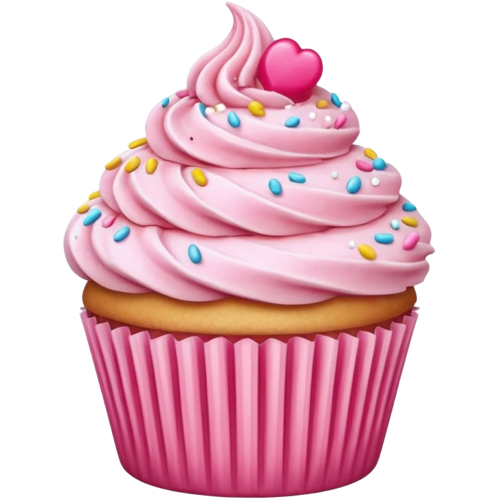 Cupcake with pink icing emoji