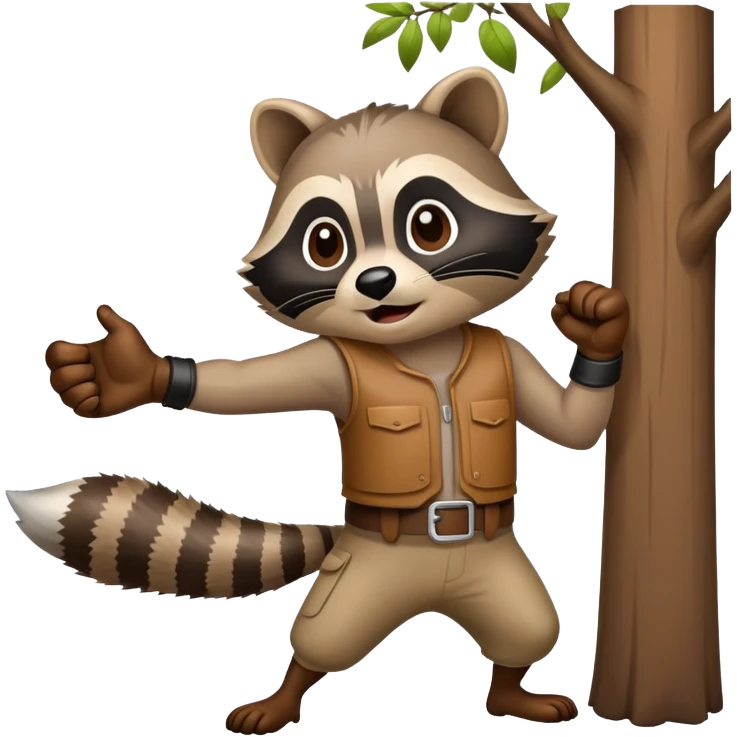 Punching a racoon emoji