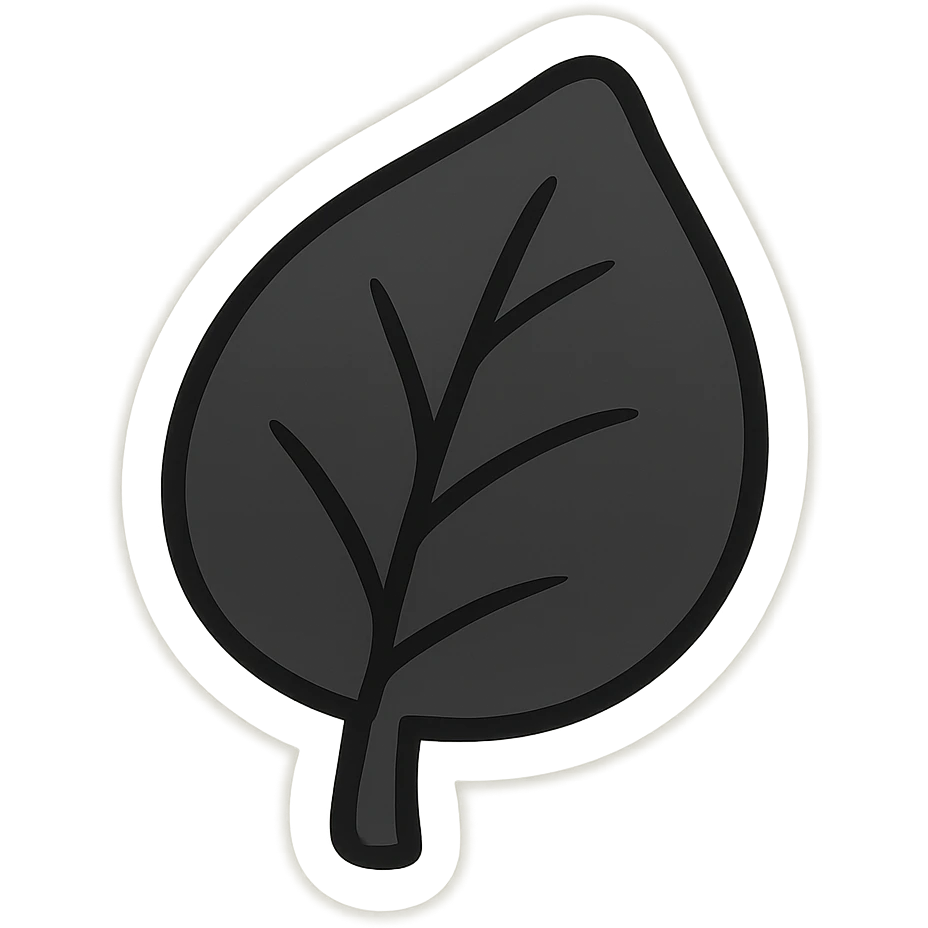 simple black leaf emoji