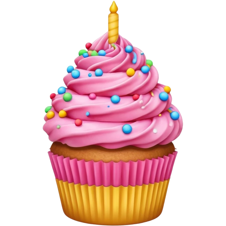 Cupcake with pink icing emoji
