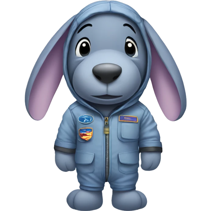 Eeyore wearing a flight suit emoji