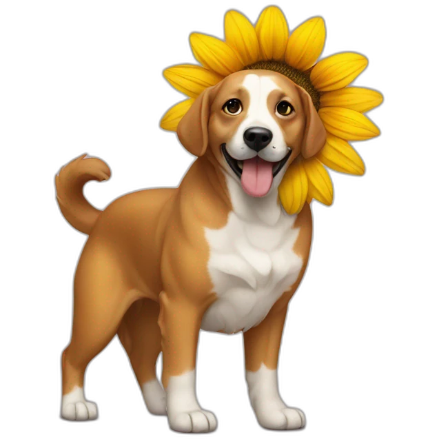 dog with sunflower emoji