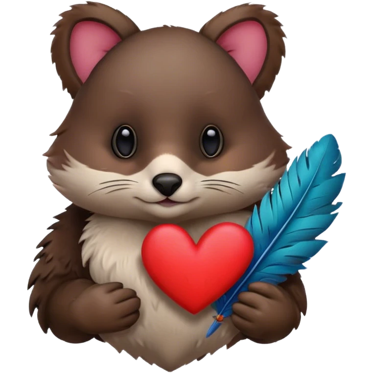 Animal holding heart emoji