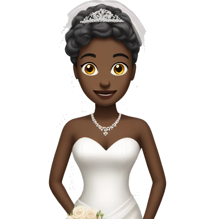 Black lady is wedding dress emoji
