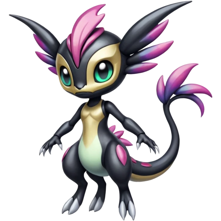 Colorful Shiny Edgy Cool Badass Painted Splashed Exotic Meloetta-Palkia-Venom-Stitch-Fakémon-creature-hybrid emoji