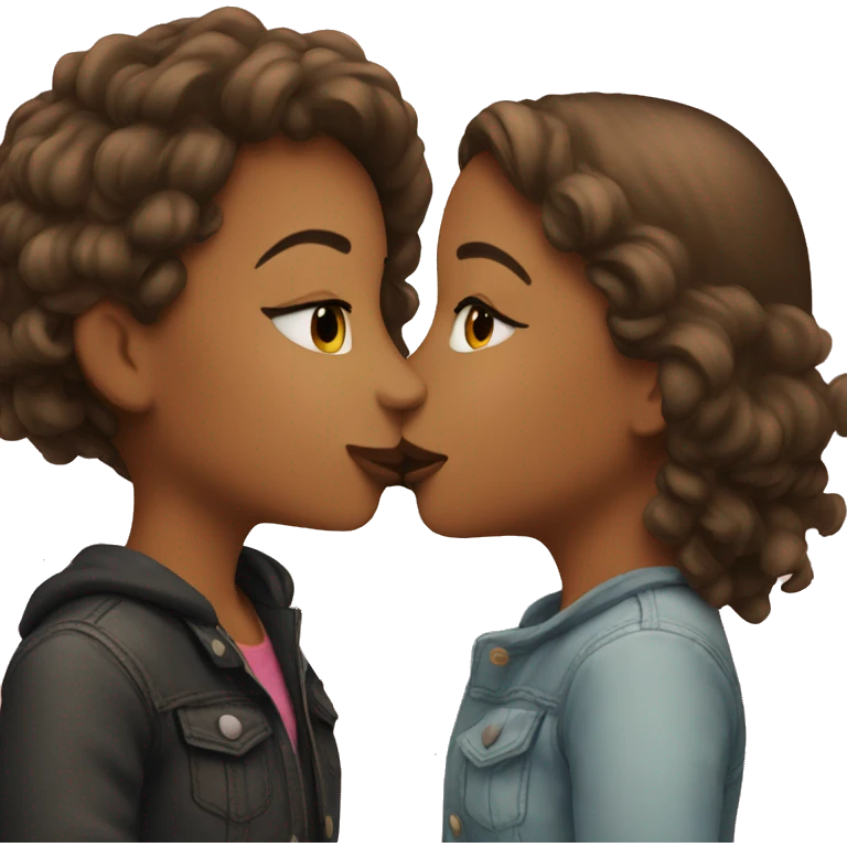 Two girls kissing emoji