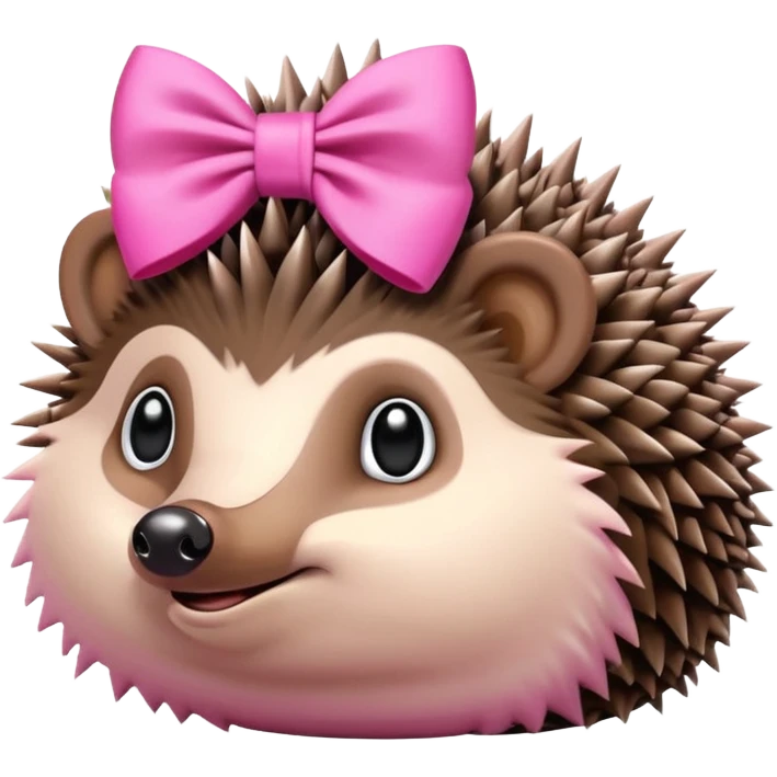 Hedgehog with pink bow emoji