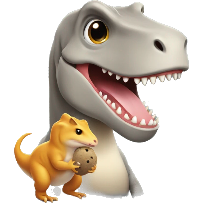 trex holding a hamster emoji