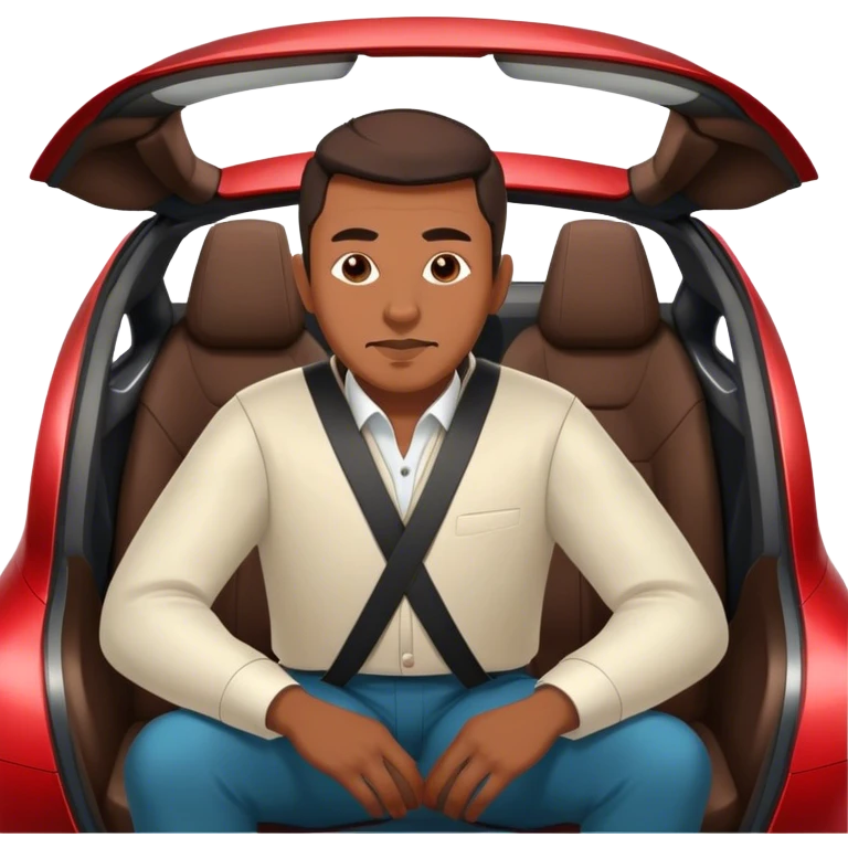 Tatar man sitting in tesla emoji