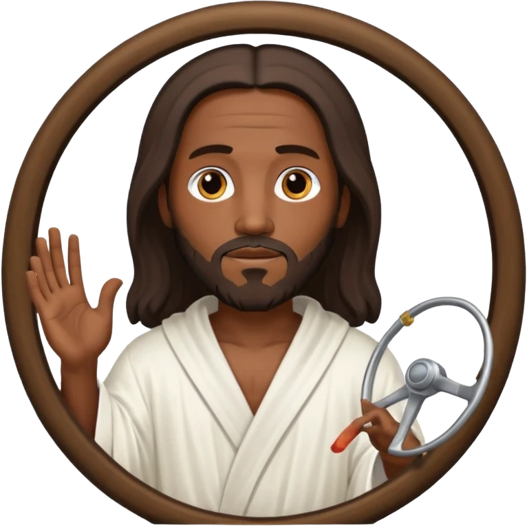 Black Jesus taking the wheel emoji