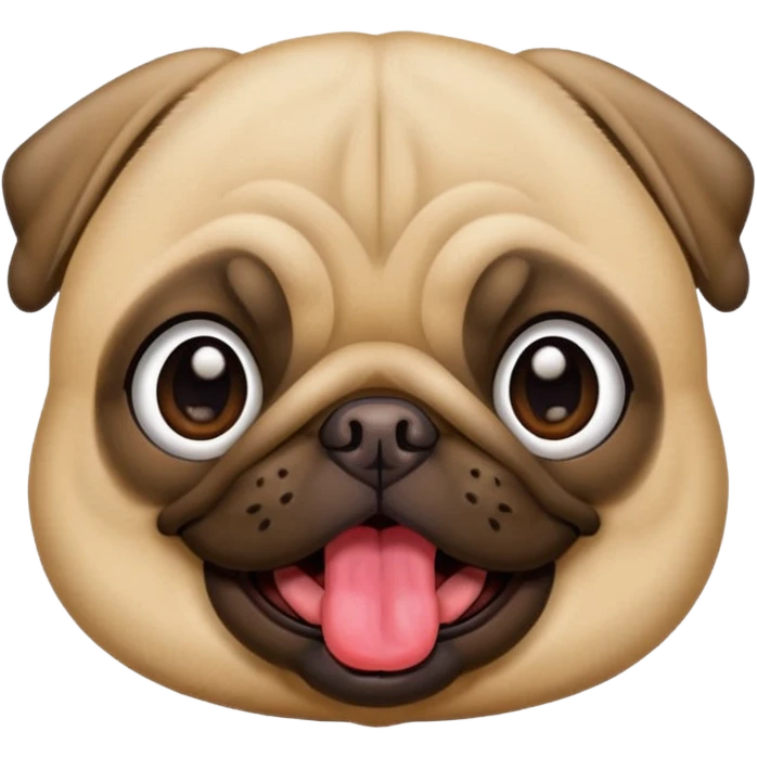 Pug with the tongue out emoji