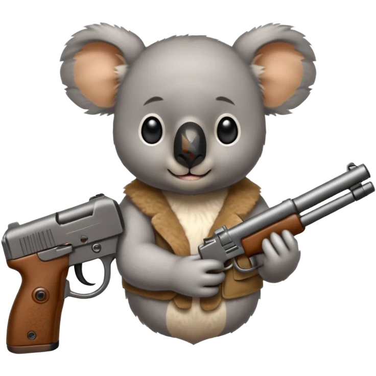 Koala holding a gun emoji