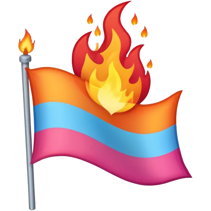 A burning trans flag emoji