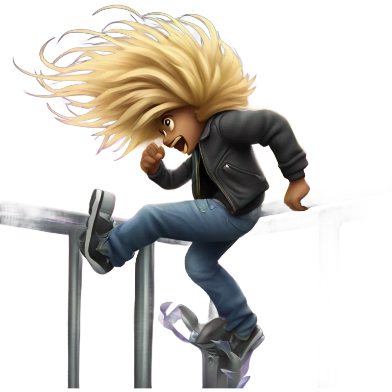 Head banging on the rail at a rave emoji