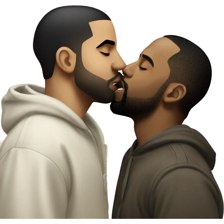 drake and kendrick lamar kissing platonically  emoji