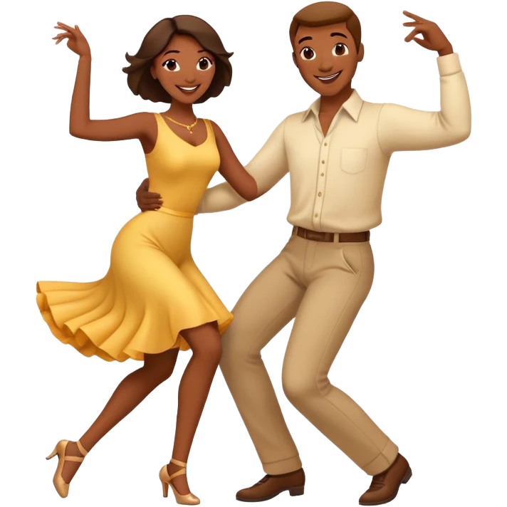a man and a woman dancing together joyful expression emoji