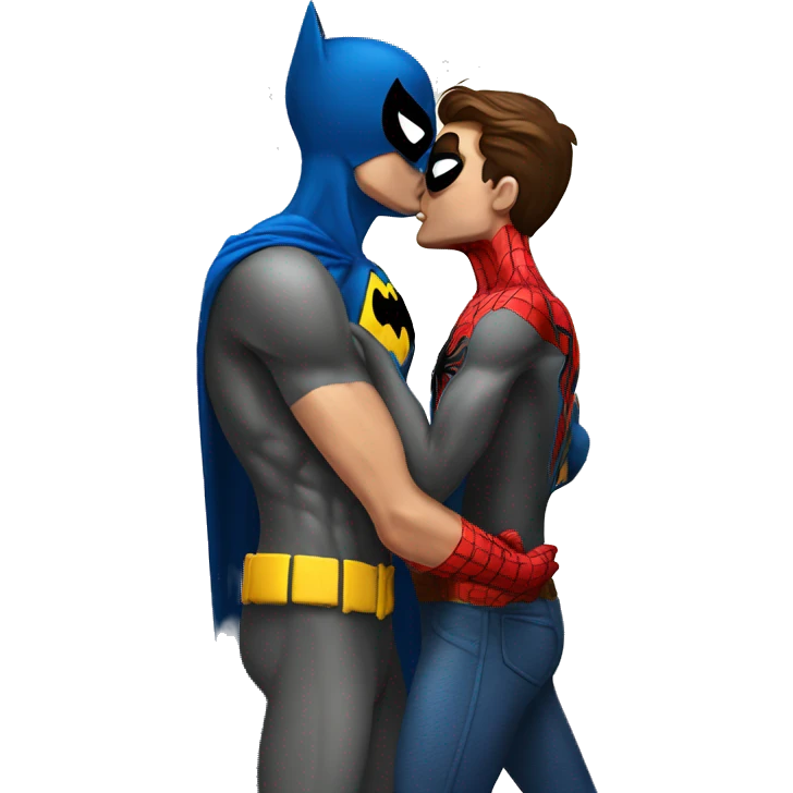 Spiderman kiss batman emoji