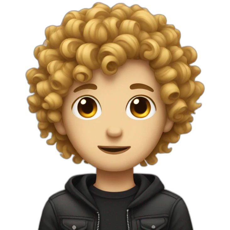 emo boy with curly hair emoji