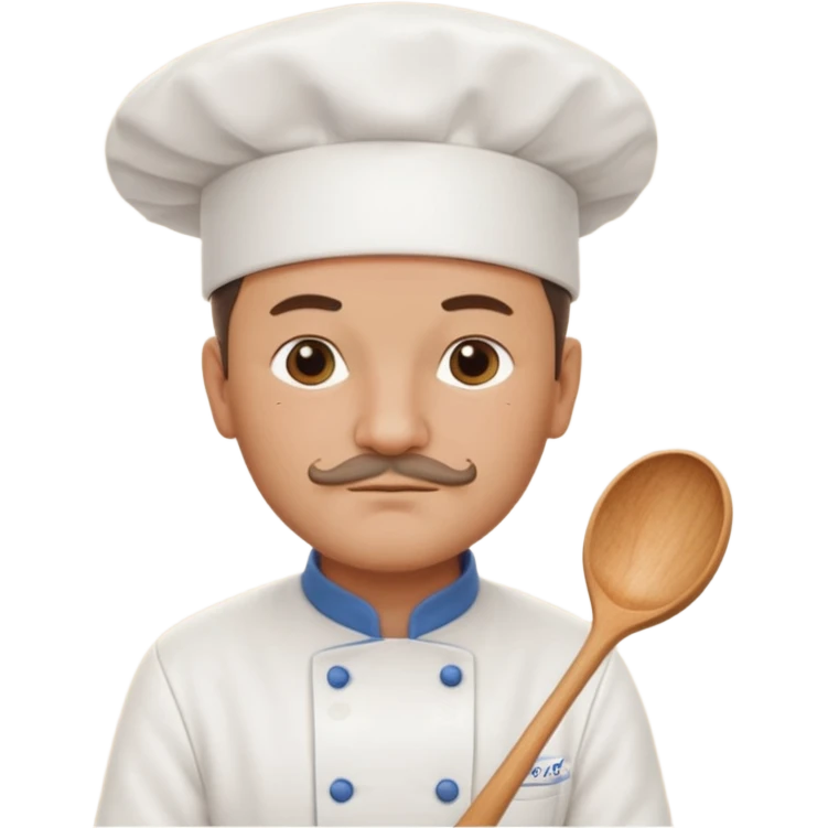 Est-ce que tu peux me faire un chef cuistot qui ressemble à Philippe Etchebest et qui est devant un restaurant?  emoji