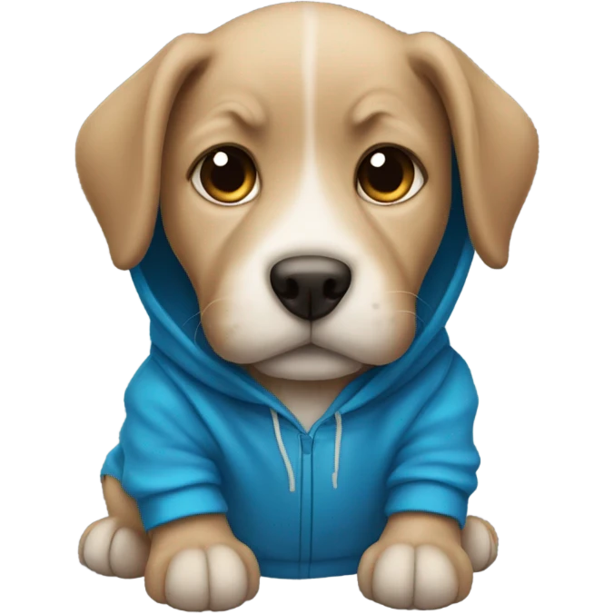 Puppy dog with a blue hoodie emoji
