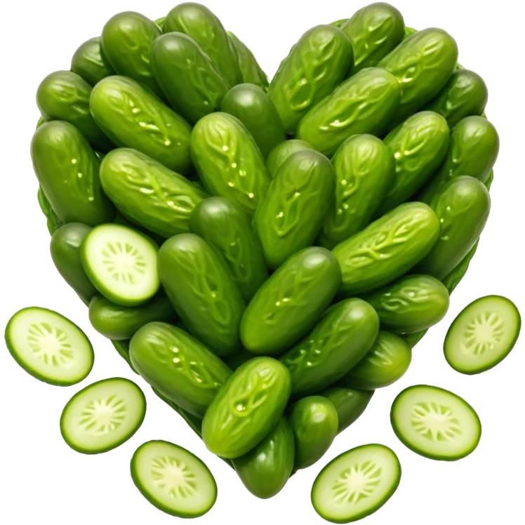 Heart made of pickles emoji