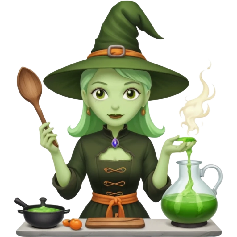 green witch cooking potion emoji