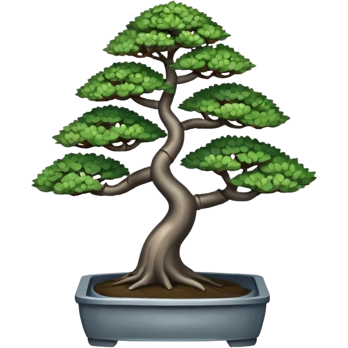 standing slanted bonsai tree’s rack made from titanium sheeting  emoji