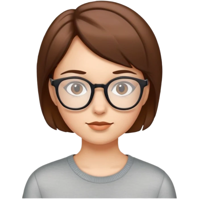 Girl wearing glasses with brown short hair emoji