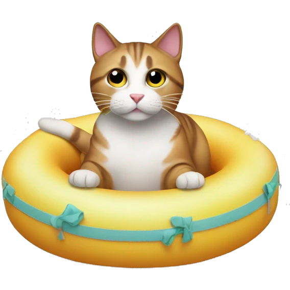 cat on floatie emoji