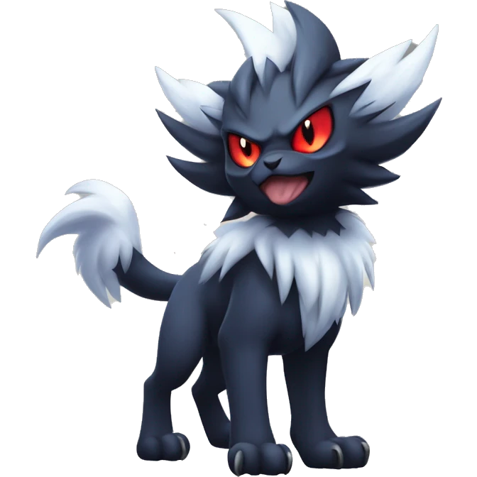 Edgy Cool Kawaii Litten-Absol-Zoroark-Pokémon Full Body emoji
